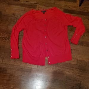 Red cardigan